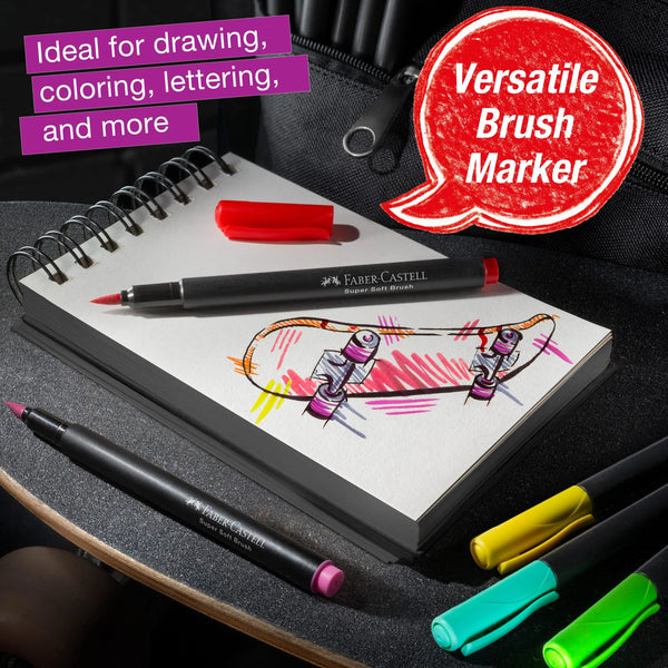 FC: Black Edition 20 Felt Tip Soft Brush Markers - Ages 13+