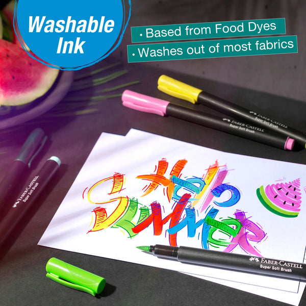 FC: Black Edition 20 Felt Tip Soft Brush Markers - Ages 13+