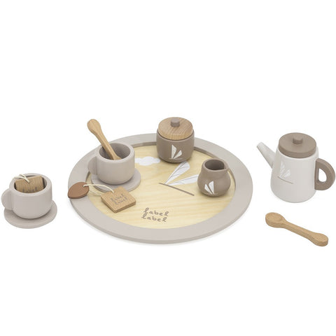 Label Label: Wooden Tea Set Nougat - Ages 18mths+