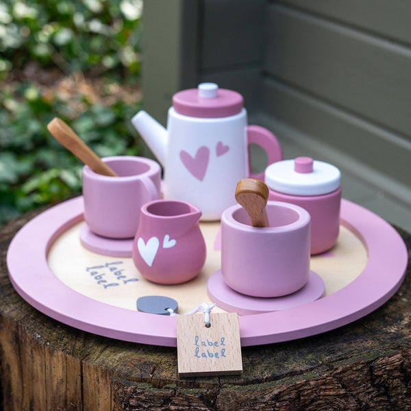 Label Label: Wooden Rose Tea Set  - Ages 18mths+