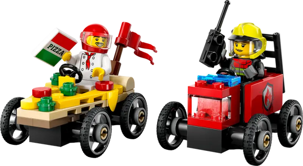 Lego: City Pizza vs. Fire Truck Race Car Pack - Ages 5+