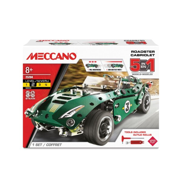 Meccano: 5 in 1 Roadster Pull Back Car - Ages 8+