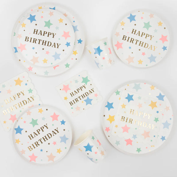 MM: Happy Birthday Stars Large Napkins - 16 Pieces