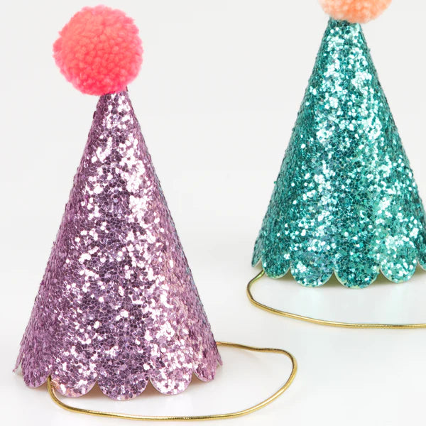 MM: Mini Glitter Party Hats 8 Pieces