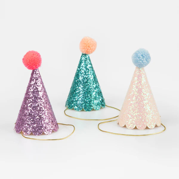 MM: Mini Glitter Party Hats 8 Pieces