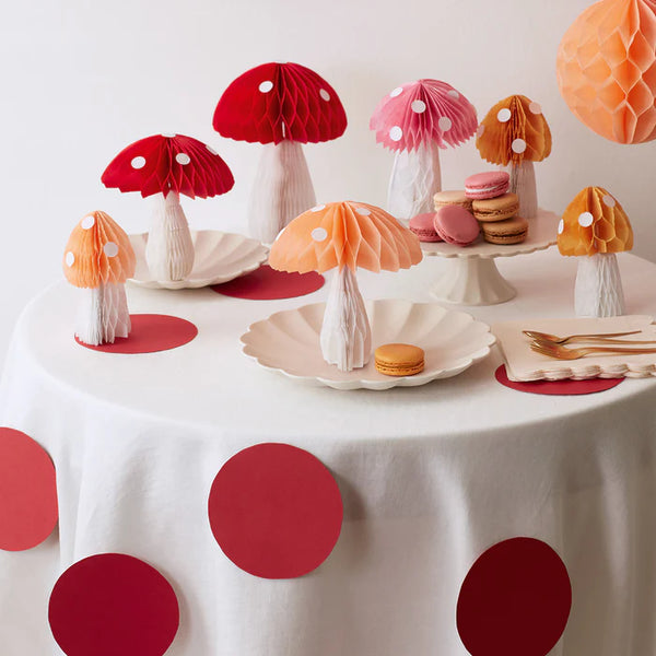 MM: Honeycomb Mushroom Decorations: 10 Pieces