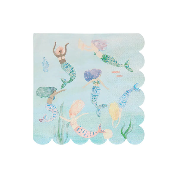 MM: Mermaids Swimming Large Napkins - 16 Pieces