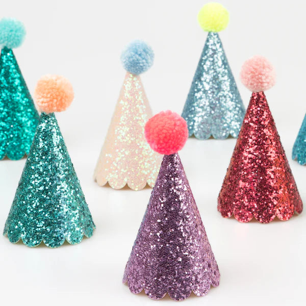 MM: Mini Glitter Party Hats 8 Pieces