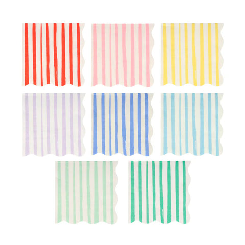 MM: Mixed Stripe Small Napkins: 16 Pieces