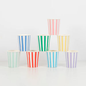 MM: Mixed Stripe Cups: 8 Pieces