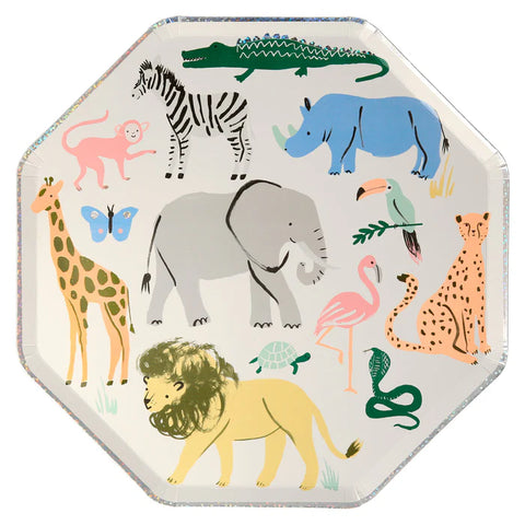 MM: Safari Animal Dinner Plates: 8 Pieces
