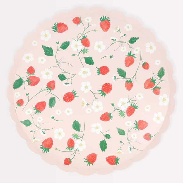 MM: Strawberry Pattern Dinner Plates 8 Pieces