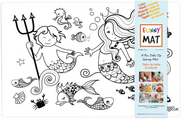 Funny Mat: Set of 2 with 6 Giotto Markers: Unicorns & Mermaids - Ages 3+