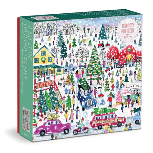 1000 Piece Puzzle: Michael Storrings Christmas Tree Farm Foil Puzzle - Ages 12+