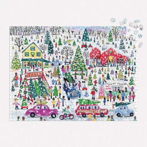 1000 Piece Puzzle: Michael Storrings Christmas Tree Farm Foil Puzzle - Ages 12+