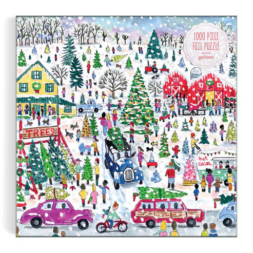 1000 Piece Puzzle: Michael Storrings Christmas Tree Farm Foil Puzzle - Ages 12+