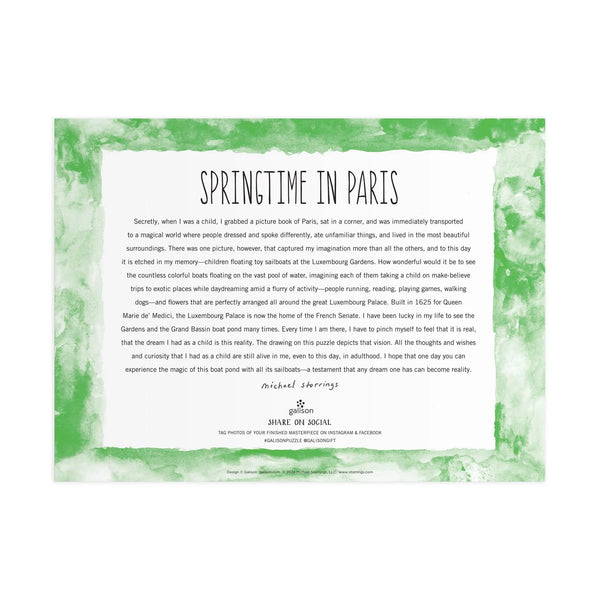 1000 Piece Puzzle: Galison: Michael Storrings Springtime in Paris - Ages 12+