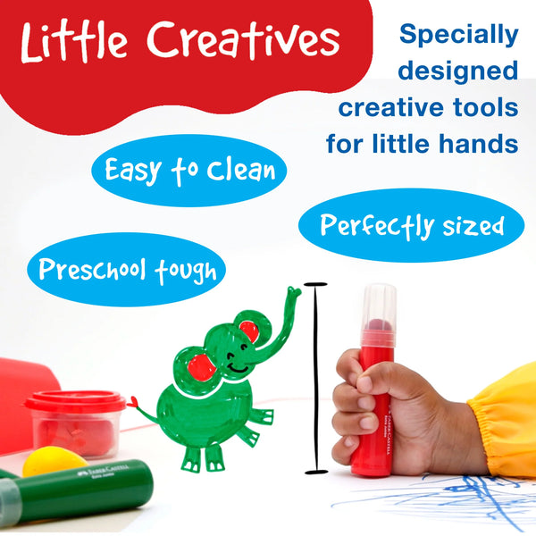 FC: Little Creatives 6 Easy Grip Finger Crayons - Ages 3+