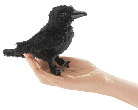 Folkmanis: Mini Raven Finger Puppet - Ages 3+