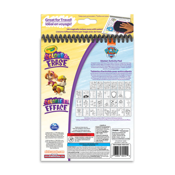 Crayola - Colour & Erase Reusable Sticker Activity Pad, PAW Patrol