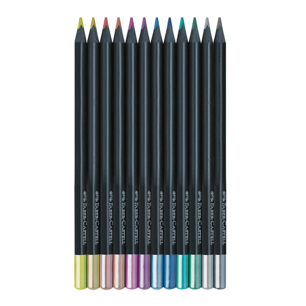 FC: Metallic Coloured Pencils Black Edition 12 Count - Ages 8+