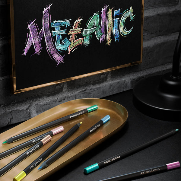 FC: Metallic Coloured Pencils Black Edition 12 Count - Ages 8+