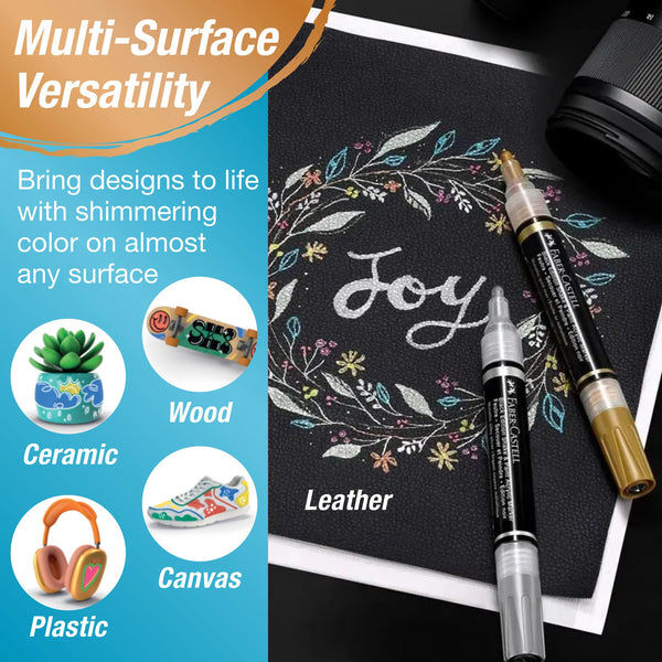 FC: Black Edition 6 Shake & Paint Acrylic Markers - Metallic - Ages 13+