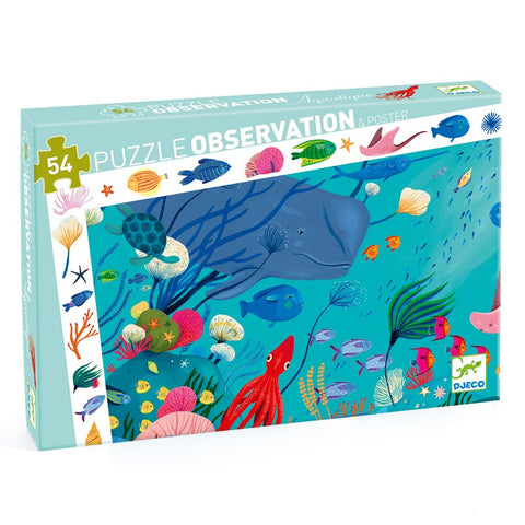 Djeco: 54 Piece Puzzle: Observation Puzzles / Aquatic - Ages 4+