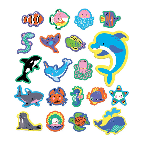 Mudpuppy: Stickable Bath Shapes Ocean Life - Ages 3+