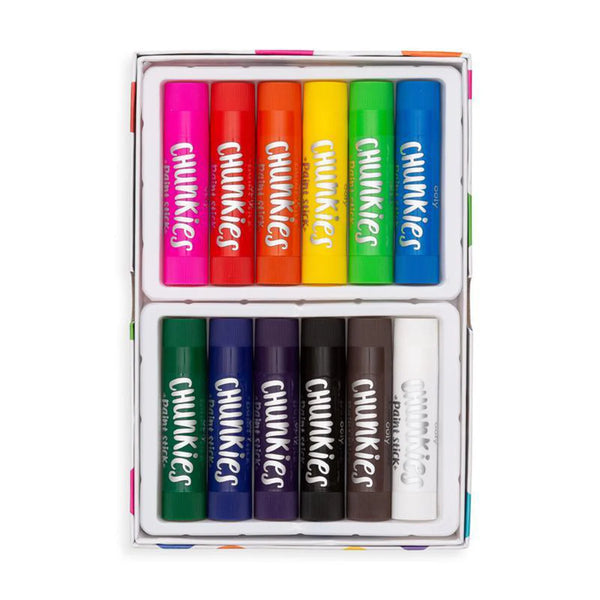 Ooly: Chunkies  12 Paint Sticks Pack - Ages 3+