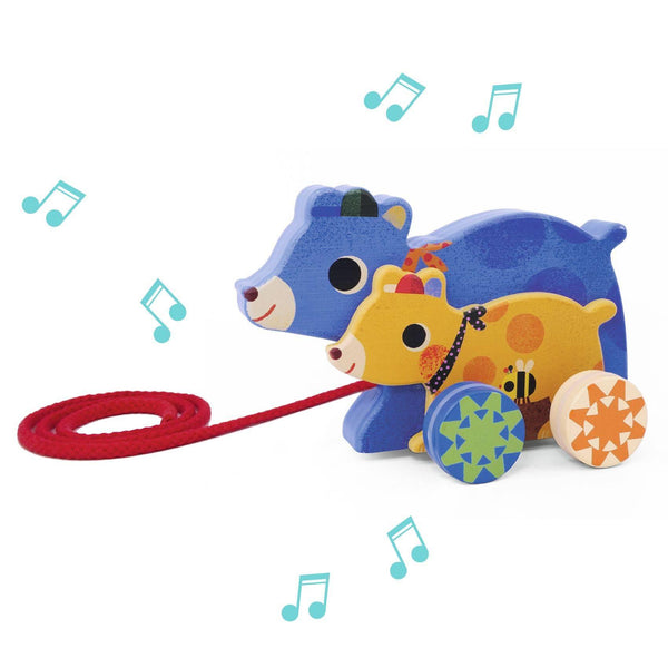 Djeco: Pull Along Toy - Gabi & Sam - Ages 18mths+