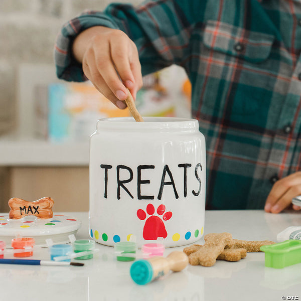 Paint Your Own Porcelain Dog Treat Jar - Ages 8+