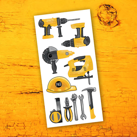 Tattoos: Construction Tools - Ages 3+