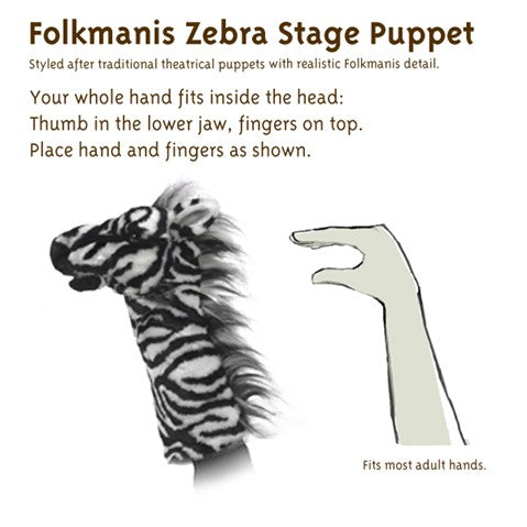 Folkmanis: Zebra Stage Puppet - Ages 3+