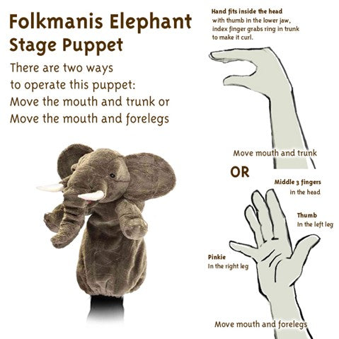 Folkmanis: Elephant Stage Puppet - Ages 3+