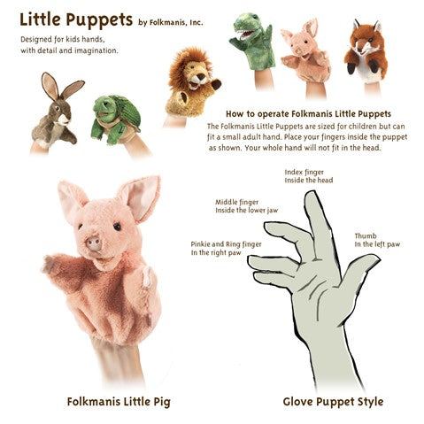 Folkmanis: Little Pig Puppet - Ages 2+