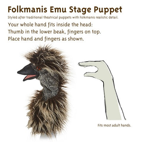 Folkmanis: Emu Stage Puppet - Ages 3+