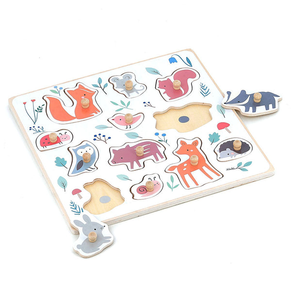 Vilac Wooden Forest Animals Peg Puzzle