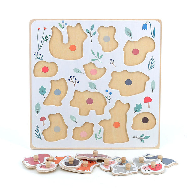 Vilac Wooden Forest Animals Peg Puzzle