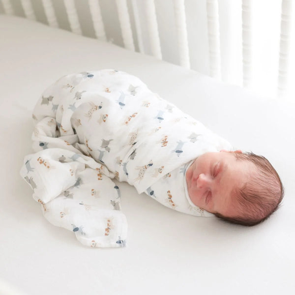Lulujo: Cotton Muslin Swaddles 2-Pack: Puppy Dog & Stars