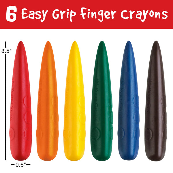 FC: Little Creatives Easy Grip Finger Crayons 6ct/10 - Ages 3+