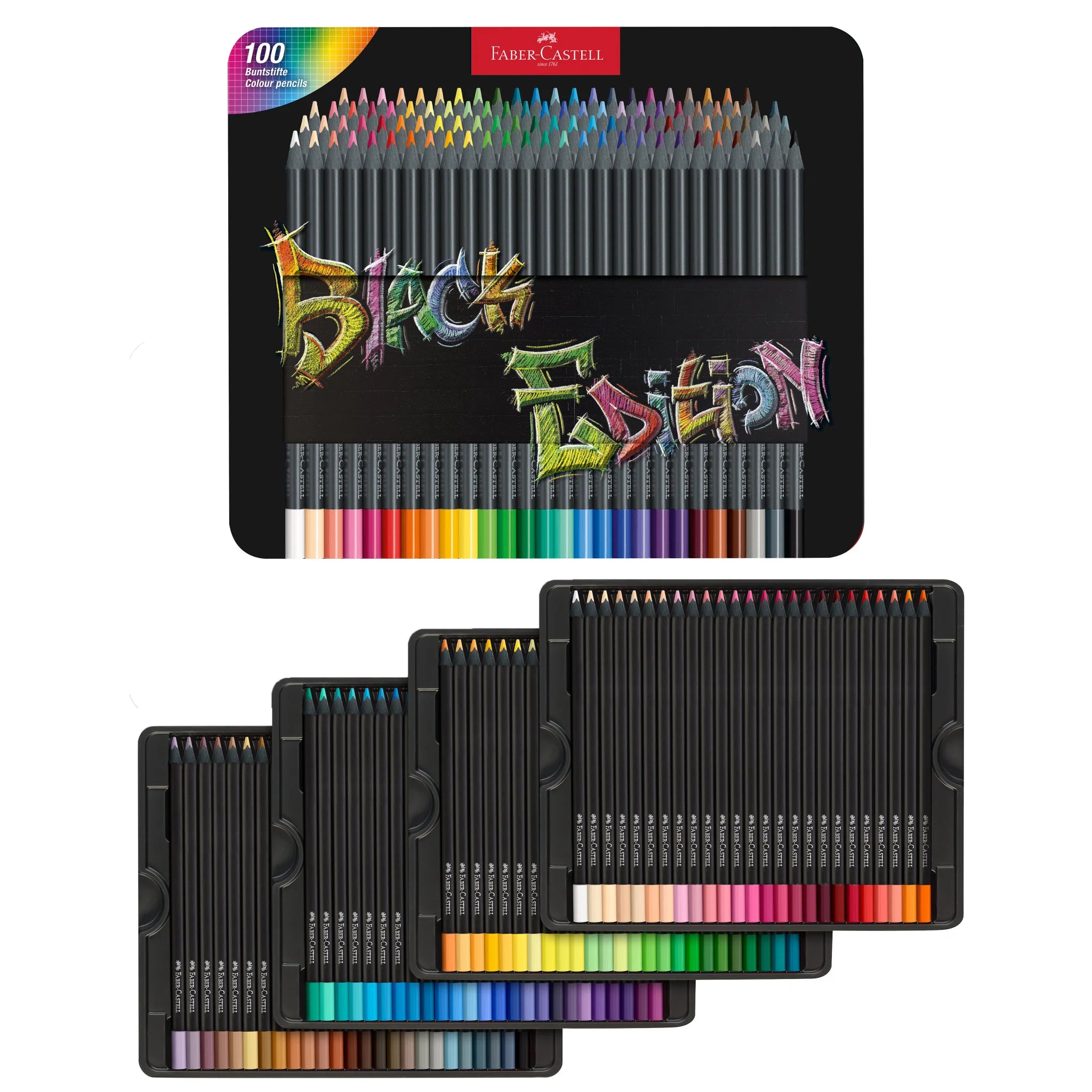 FC: Black Edition 100 Coloured Pencils Tin - Ages 13+