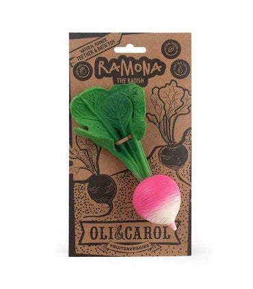 Oli & Carol: Ramona the Radish Natural Rubber Teether & Bath Toy - Ages 0+