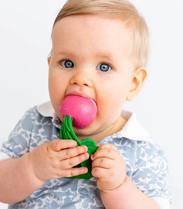 Oli & Carol: Ramona the Radish Natural Rubber Teether & Bath Toy - Ages 0+