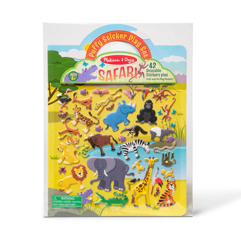 Reusable Puffy Sticker Activity Book: Safari- Ages 4+
