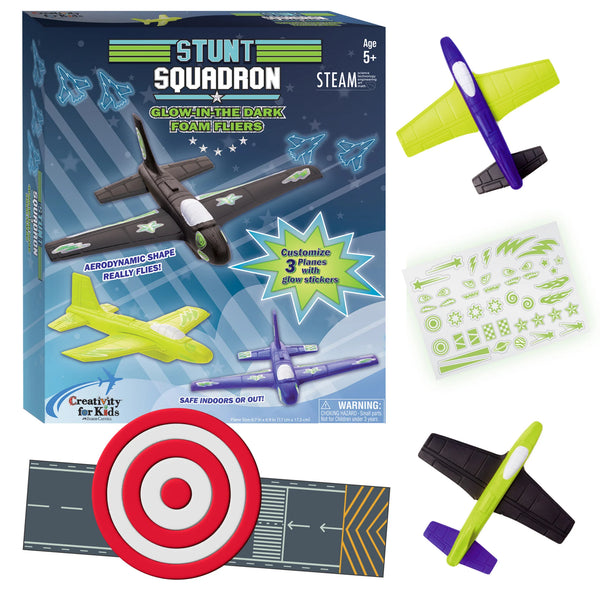 Creativity for Kids: Stunt Squadron Glow in the Dark Foam Fliers - Ages 5+