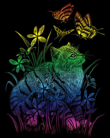 Engraving Art: Kitten and Butterflies - Ages 8+