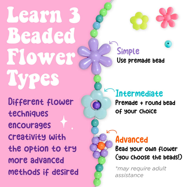 Creativity For Kids: Mini Kit Beaded Flower Bracelets - Ages 6+