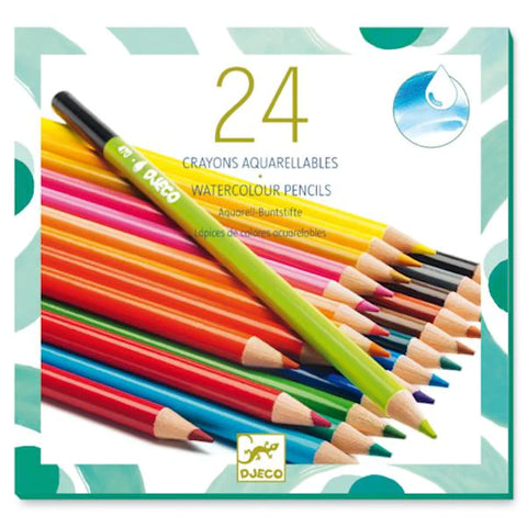 24 Crayons Watercolour Pencils - Ages 6+