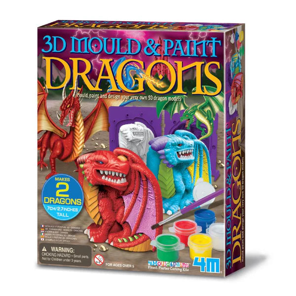 4M: 3D Mould & Paint Dragons - Ages 5+